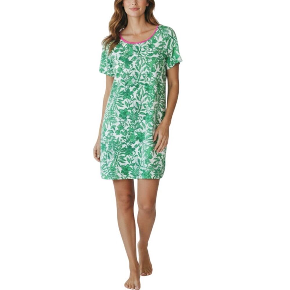 LILLY PULITZER Margene Escape Plan PJ Dress M Fiddle Leaf Green Cottage Versatil